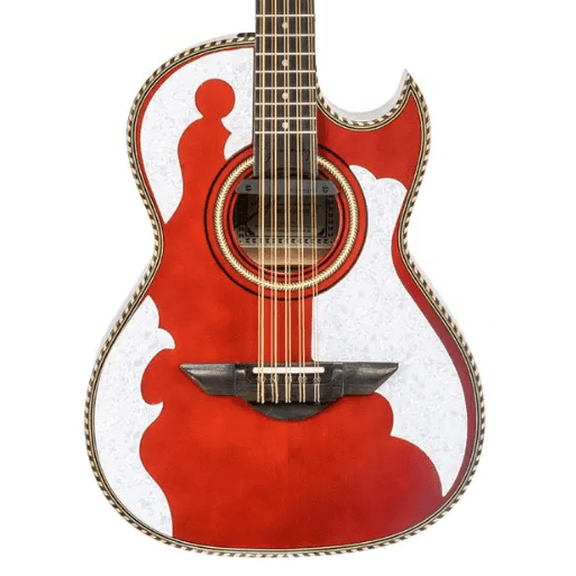 H. Jimenez LBQ4E El Patron Acoustic-Electric Bajo Quinto Transparent Red