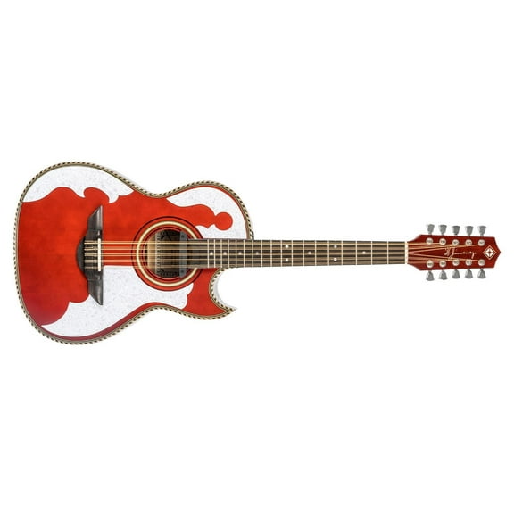 H. Jimenez LBQ4E El Patron Acoustic-Electric Bajo Quinto Transparent Red