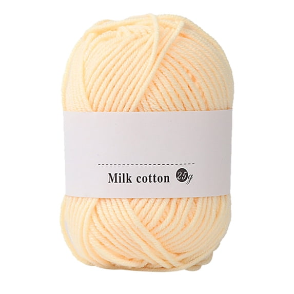 H Knitting Yarn 25g 65m Crochet Milk Soft Cotton Yarn for Sweaters Scarves Hats Dolls Bags Lightweight DIY Weaving Yarn for Beginners Experienced Knitters Home Craft Sewing Supply