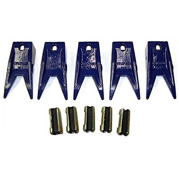 H&L Tooth Company 6737325WT, 7107321 Bobcat Style Skid Steer and Mini Excavator Bucket Teeth (5 Pack) with 6737326 Bobcat Style Flexpins.