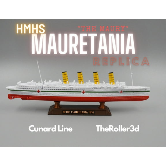 H.M.H.S. Mauretania Model 1 Foot in Length by TheRoller3D