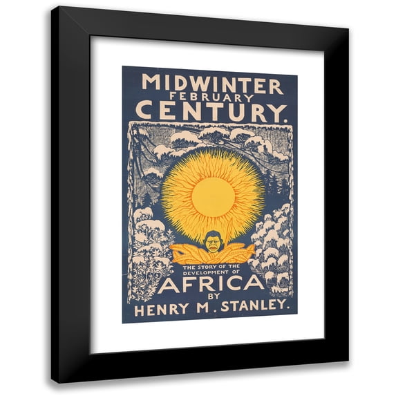 H. M. Lawrence 17x24 Black Modern Framed Museum Art Print Titled - Midwinter February Century. the Story of the Development of Africa (1896)