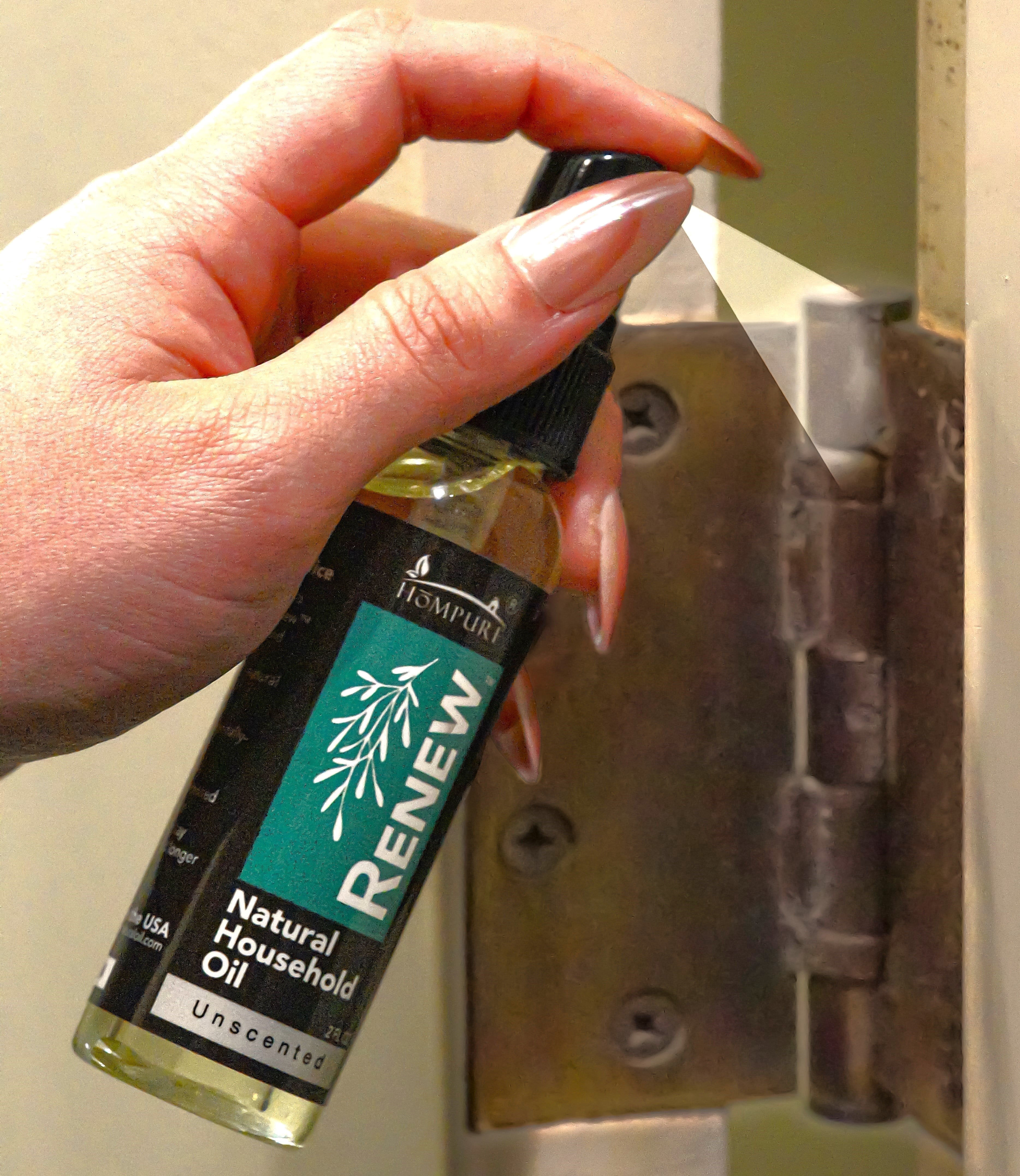 Hmpure Renew Natural Household Oil Unscented 2 oz, Hinge Chain and Roller Lubricant, Bike lube, Garage Door, Cupboard Door Hinge, Slidi