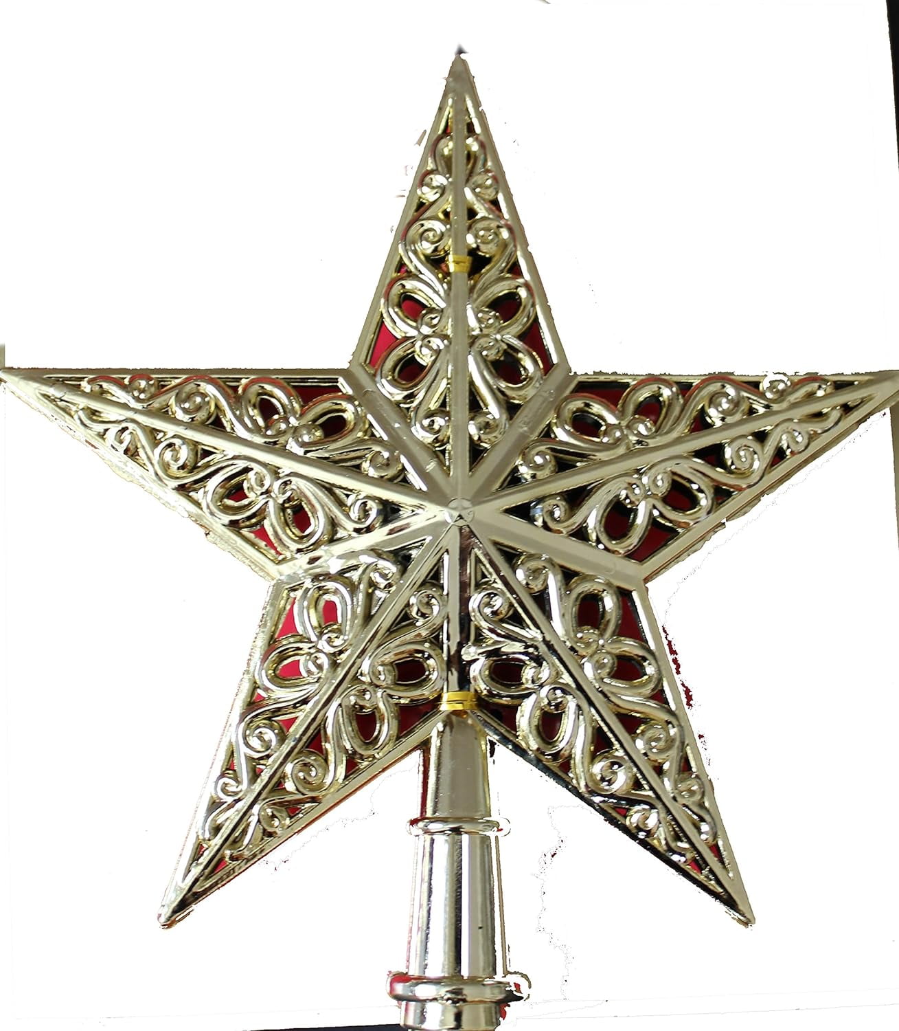 H Metallic Finish Star Tree Topper Christmas Tree Decoration (Gold