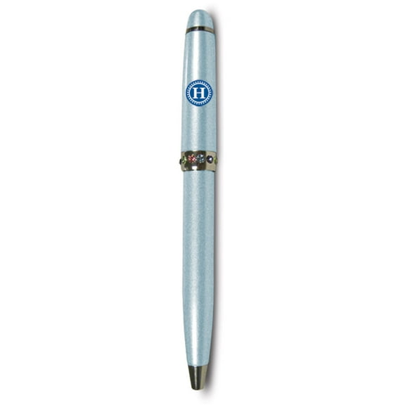 Pavilion Gift Company - "H" Monogrammed Blue Pen - 4.25" with Colored Gems