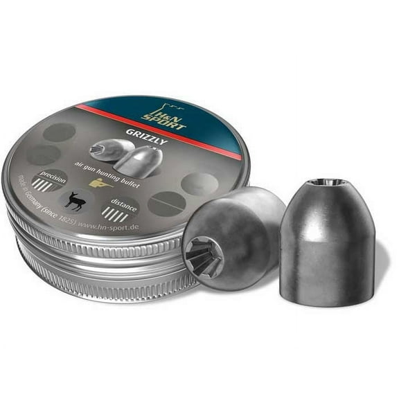 H&N Grizzly Airgun Pellets .25 Cal, 31 Grains, Hollowpoint, 150ct