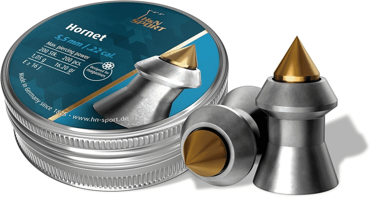 H&N Hornet Pointed Airgun Pellets .22 Cal., Airgun Ammo