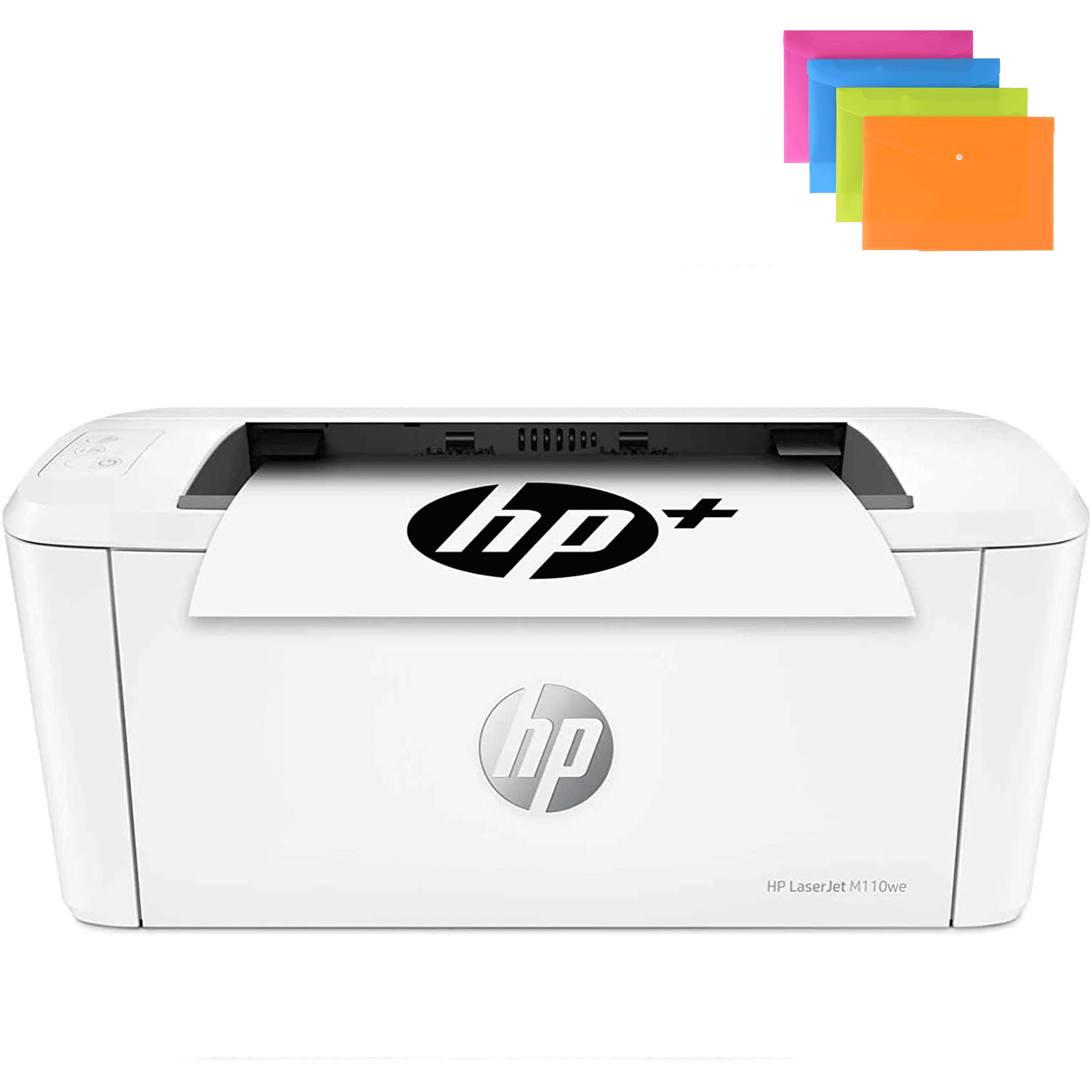 x HP+, Laser dpi, Monochrome 600 600 with Laserjet Wi-Fi, USB, 21 x ppm, 8.5 H-P Printer Wireless 14, Technology, Auto-On/Auto-Off Folders M110we File Print,