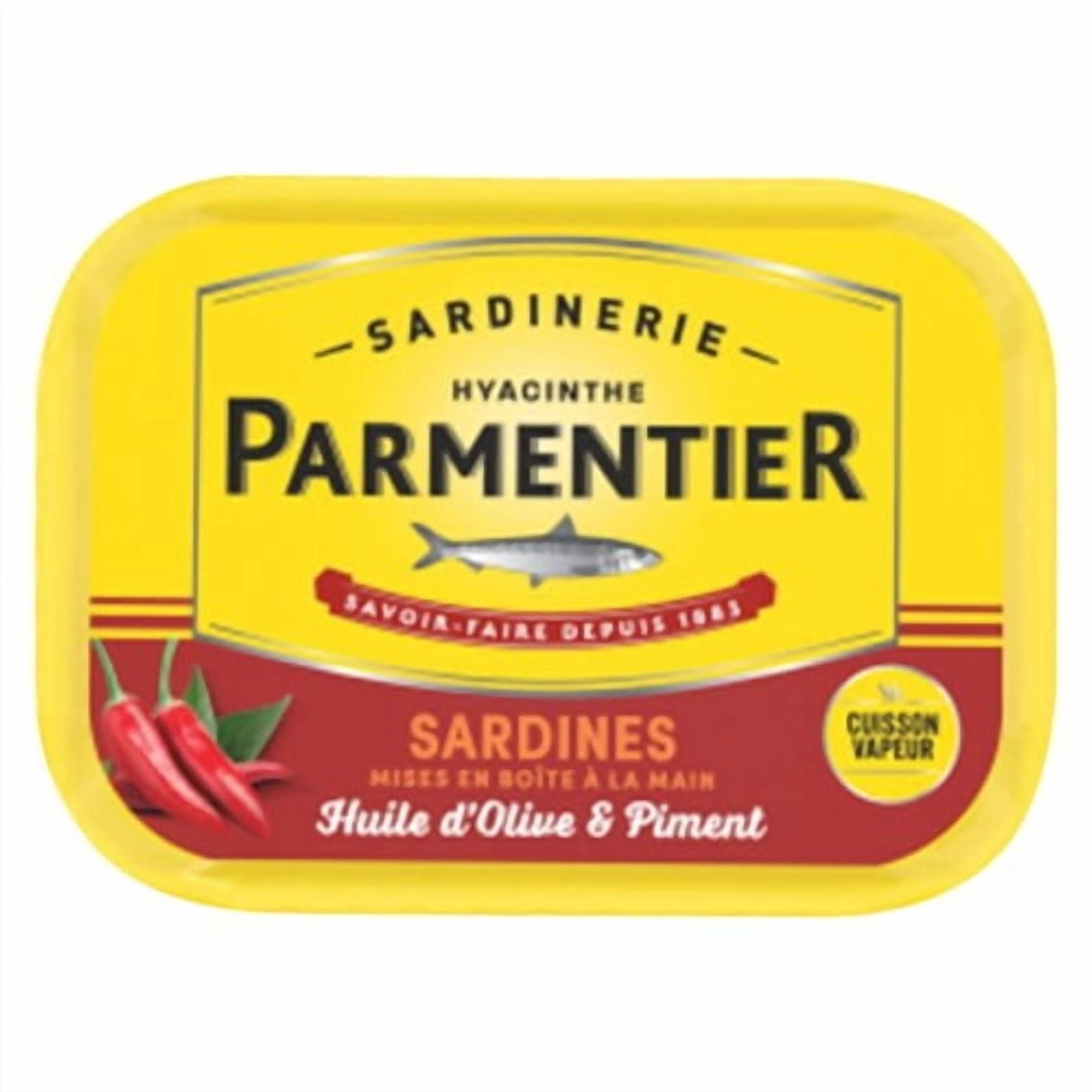 H. Parmentier Sardines Olive Oil & Chilli 135g, British Import (Pack of 3)