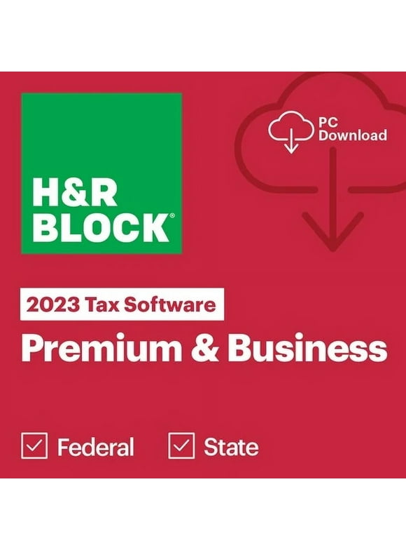 H&R Block 2023 Premium & Business Tax Software for 1 User [PC Download]