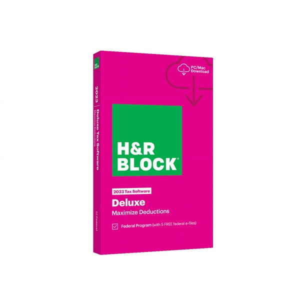 H&R Block Tax Software Deluxe 2023 [Key Card] Walmart Business Supplies