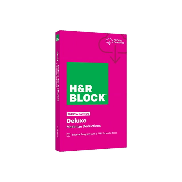 H&R Block Tax Software Deluxe 2023 [Key Card]