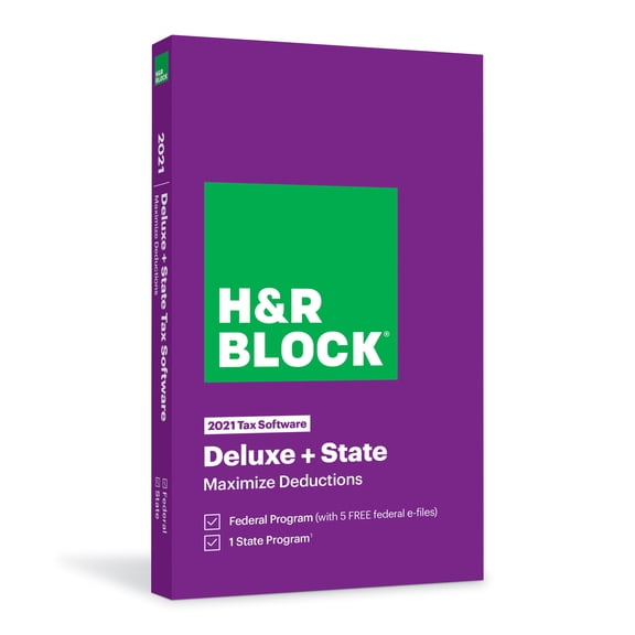 H&R Block Tax Software Deluxe + State 2021