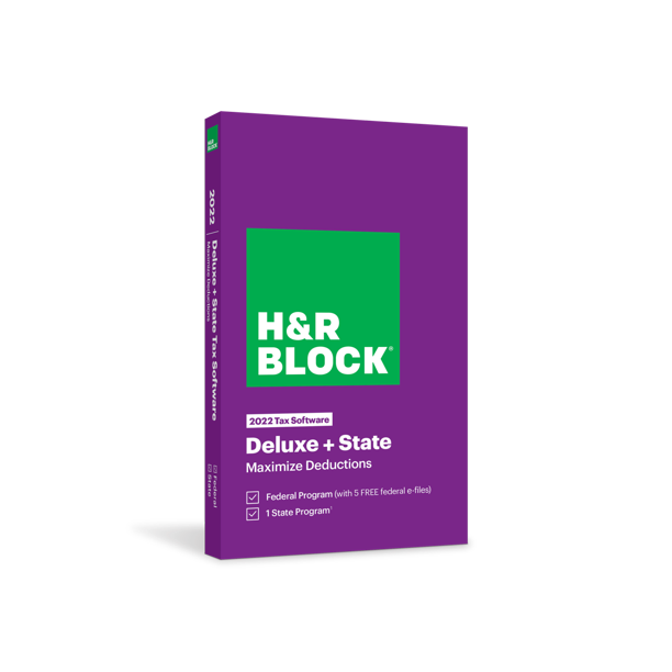 H&R Block Tax Software Deluxe + State 2022