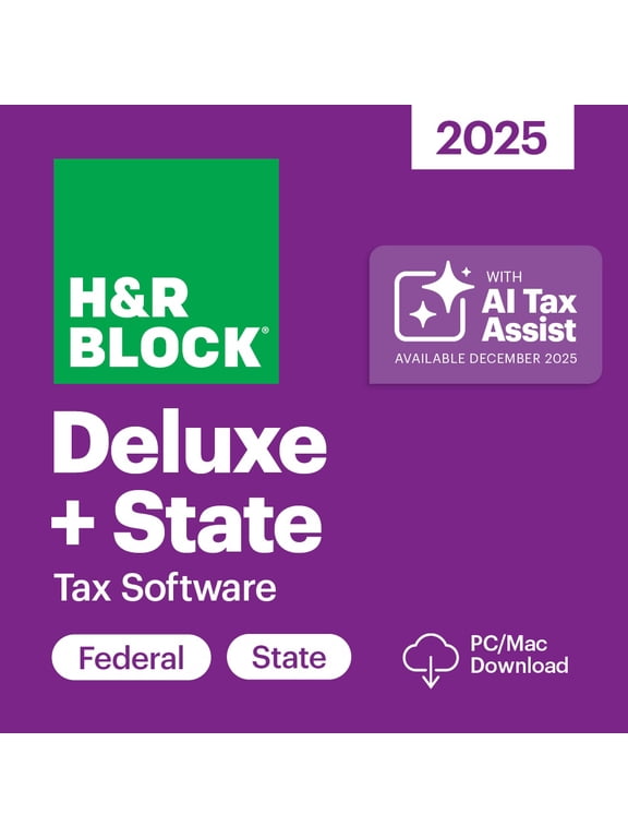 Tax Software Deluxe + State 2025 for Windows and Mac (Digital Download)