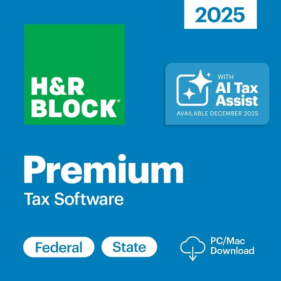 H&R Block Tax Software Premium 2025 for Win/Mac (Digital Download)