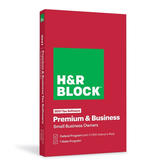 Free Shipping! H&R Block Tax Software, Premium & Business 2021