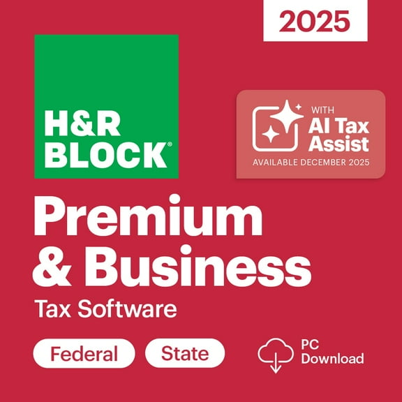 H&R Block Tax Software Premium & Business 2025 for Windows (Digital Download)