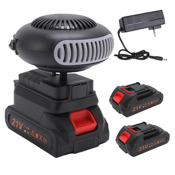 H Rechargeable Portable Heater, Battery Operated Space Heater with Anti Tilt Design, 1500mAh Fast Long Lasting Heating, Safe for Cars/Office/Indoor/Golf Cart (WIth 2 Battery)
