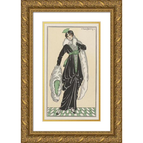 H. Robert Dammy 10x14 Gold Ornate Wood Frame and Double Matted Museum Art Print Titled - Dress of Apres-Mid (1913)