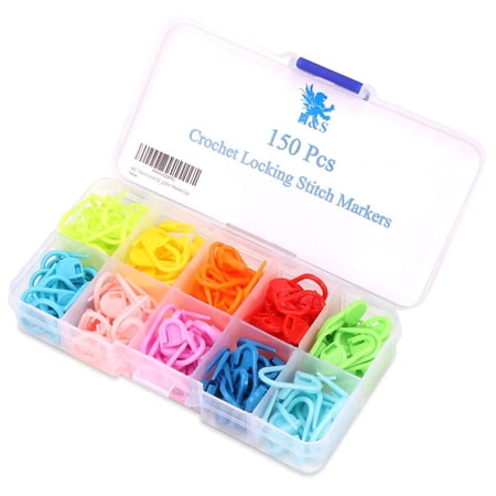 H&S 150pcs Crochet Stitch Marker Knitting Crochet Locking Stitch Markers Clips - Pattern Yarn Needle