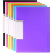 H&S A4 Portfolio Binder - 6pcs - Presentation Folder Set with 30 Removable Clear Plastic Sleeves - Multi-Colored Display Folders