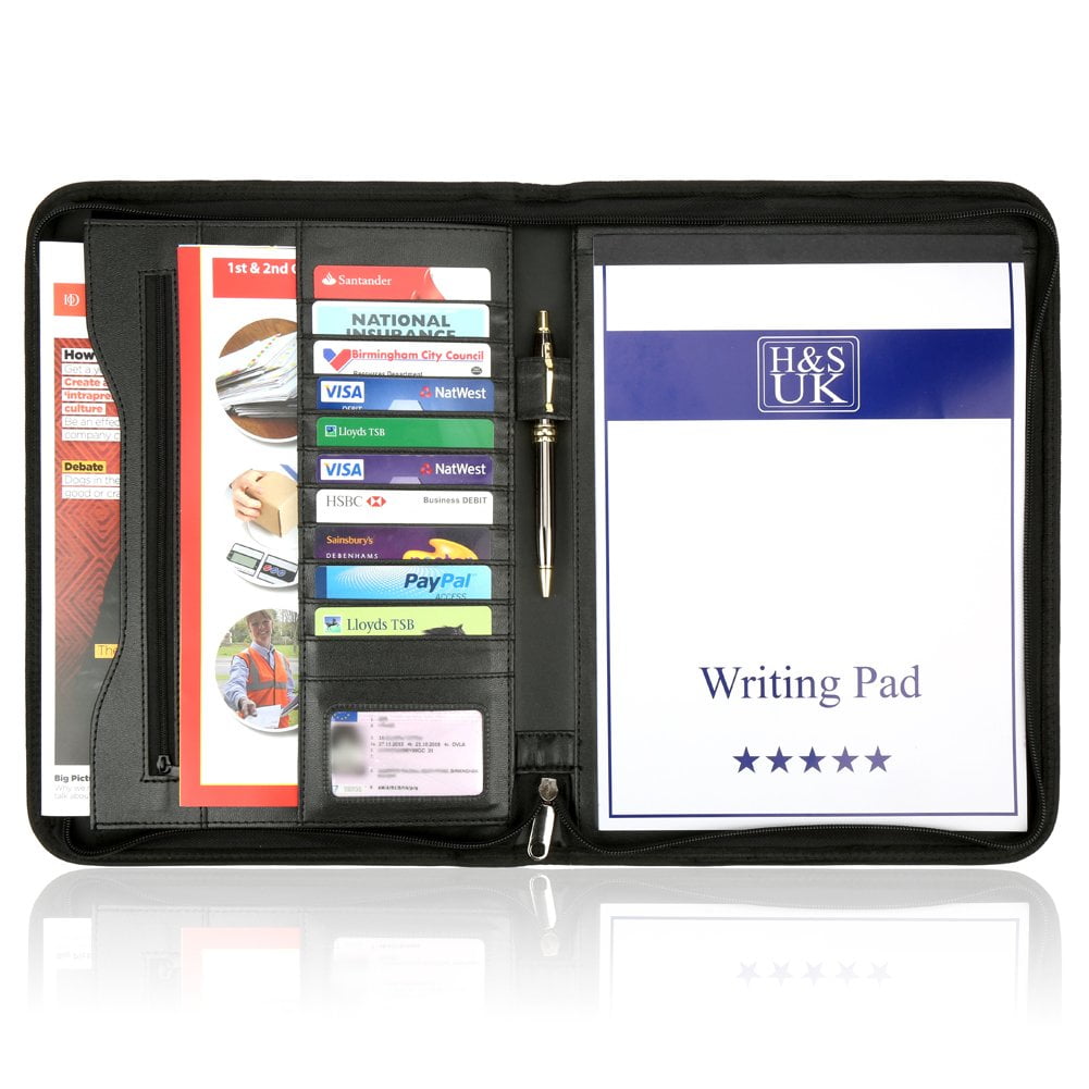 A4 Conference Folder Zipped Folio Case Pu Business Organiser Leather - View #11