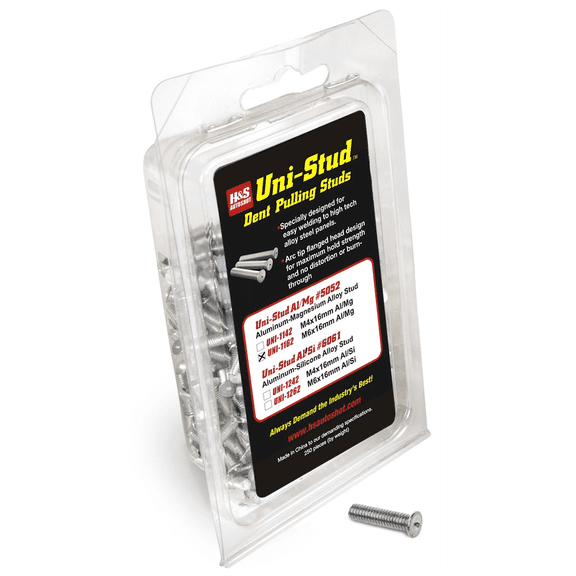 H&S AutoShot UNI-1262 Aluminum Stud Dent Pull M6 x 16mm Al/Si #6061 Alloy (250-Pack)