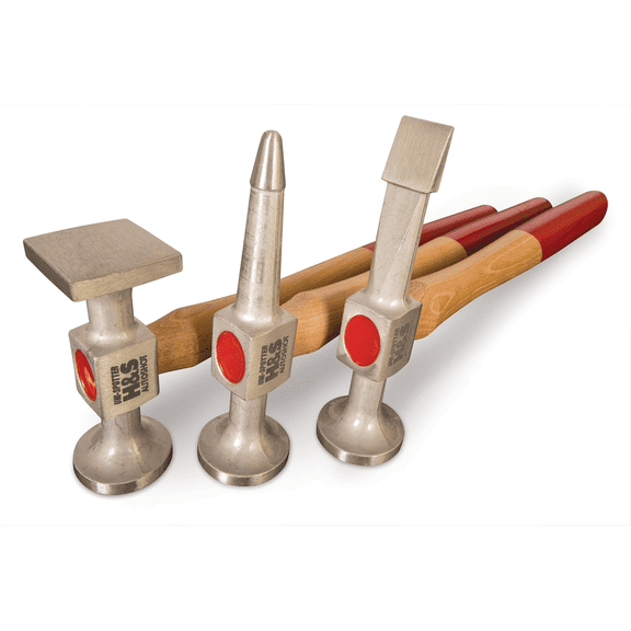 H&S AutoShot HSA7803 UNI-7803 Hammer Set with Hickory Handles & Storage Tray - Aluminum - 3 Piece