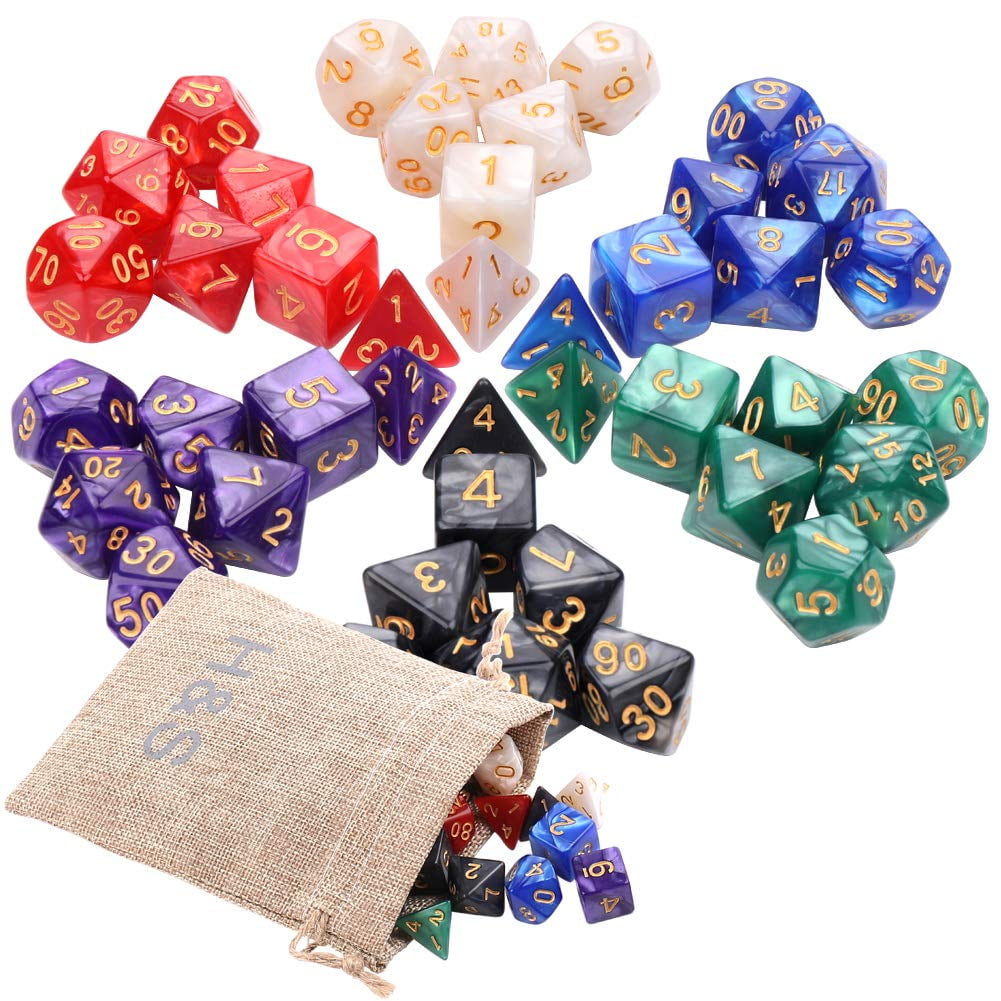Acquista 7 pz/lotto Dadi Poliedrici Set Doppio Colore Dadi D4 D6 D8 D10 D% D12 D20 per DND RPG Giochi Da Tavolo in Italia a partire da 1.9