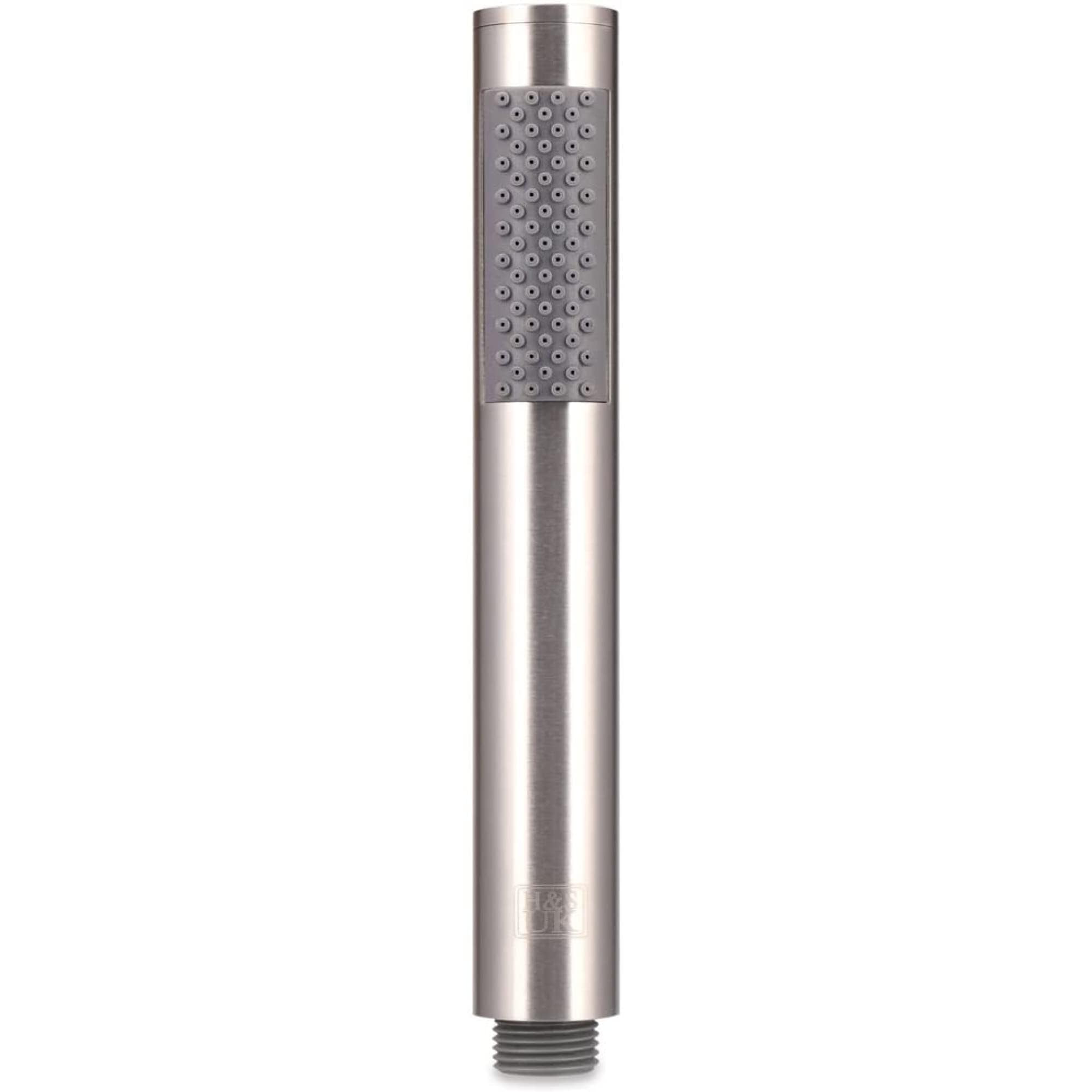 H&S Handheld Shower Head Set - High-Pressure, Rectangular Design, Handle, Chrome, 5 Spray Modes