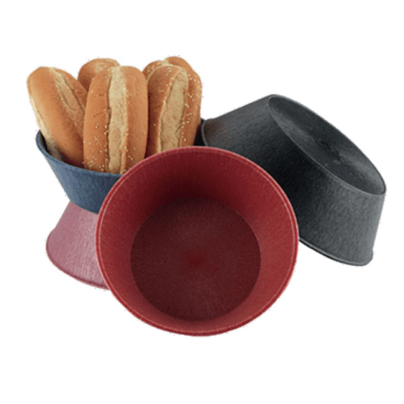 H.S. Inc HS1012-PK Small Round Serving Basket, 8" x 2-1/4", Microwaveable and Dishwasher Safe, Polyethylene, Paprika Style, Ideal for Restaurants and Appetizers, Pack of 24