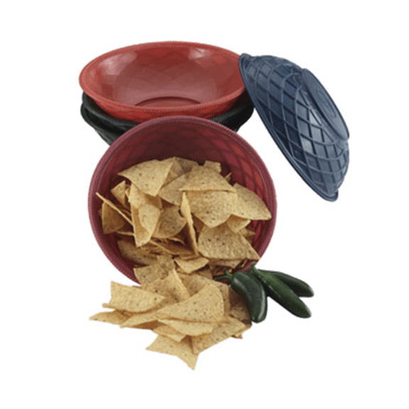 H.S. Inc HS1048-RB Round Weave Serving Basket, 9" Diameter x 5-1/2" Deep, Polyethylene, Raspberry Color, Microwaveable and Dishwasher Safe, Commercial Restaurant Food Holder, Pack of 28