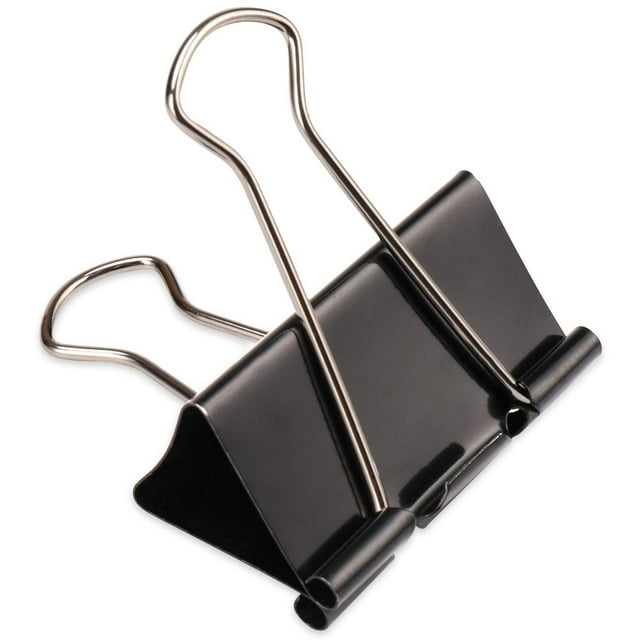 H&S Jumbo Foldback Clips - Pack of 10 - Black Binder Office Clips for Paper & Pictures