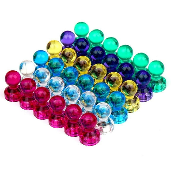 H&S Neodymium Fridge Magnets for White Board - 36pcs - Strong Whiteboard Magnet Set for Documents - Colorful Fridge Magnets Set