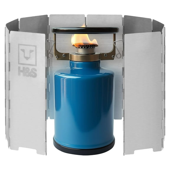 H&S Camping Stove Windshield - Folding Wind Breaks for Camping Cooking Stove - Wind Break Shields for Portable Camp Stove Table - Camping Gadgets and Cooking Equipment