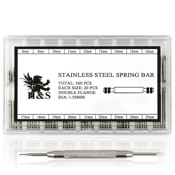 H&S Stainless Steel Watch Band Pins & Link Removal Repair Tool Kit, 360pcs Spring Bars