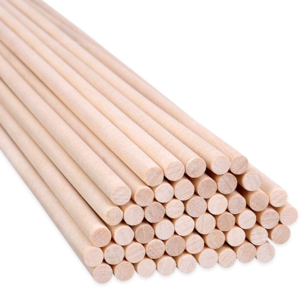 Wood Square Dowel Rods 1 inch x 48 Pack of 10 Wooden Craft Sticks for Crafts and Woodworking by Woodpeckers