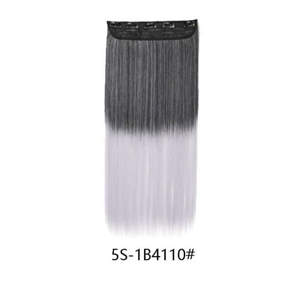 H&STAR 22Inch Synthetic One Piece Gray Ombre Long Straight Hairpiece for Women Girl Hair Accessories