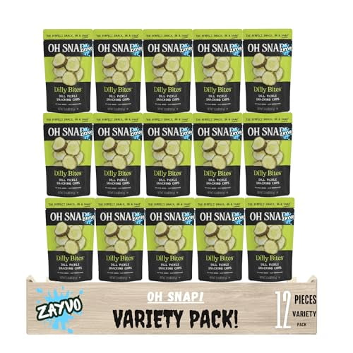 H -Sn@p! Dilly Bites Dill Pickle Snacks, 12 Count  3.25 fl. oz. Packs, Crunchy & Flavorful