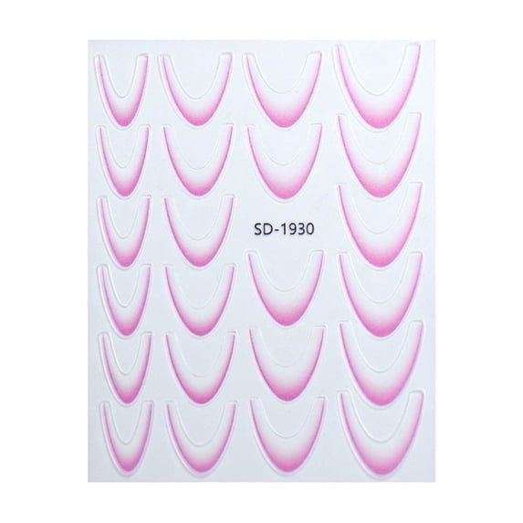 H Solid Color Nail Stickers For Women With Gradient Effect