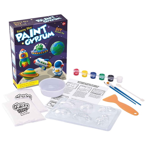 H Space Themed Plaster Painting Kit Childrens Diy Craft Set Cosmic Art Activity