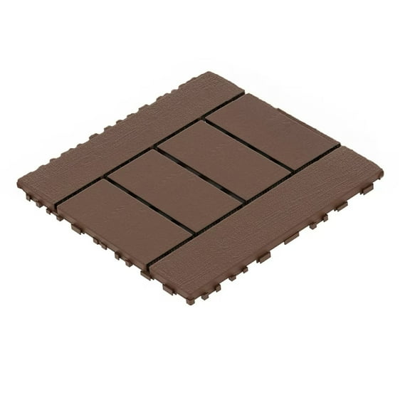 H Style 12" Patio Deck Tiles, 44pcs DIY Module Interlocking Decking Tiles Floor Tile Outdoor and Indoor,Easy and Quick Installation Court Tiles for Porch Poolside Balcony Backyard,Red Brown