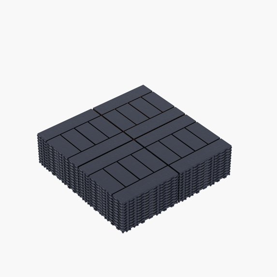 H Style 12" Patio Deck Tiles, DIY Module Interlocking Decking Tiles Floor Tile
