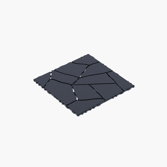 H Style 12" Patio Deck Tiles: Modular Interlocking Decking Tiles for Porch, Poolside, Balcony, and Backyard. Dark Gray, Easy Installation (44pcs).