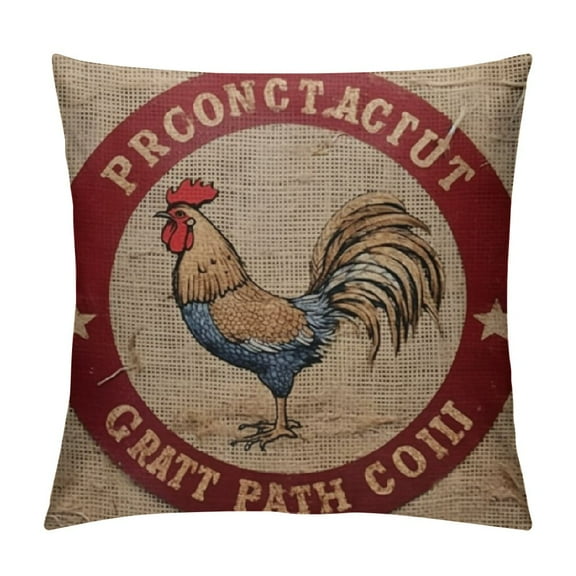 H Throw Pillow Case Vintage Burlap Poultry Feed Sack Square Cushion Cover Standard Pillowcase for Men Women Home Decorative Sofa Armchair Bedroom Livingroom