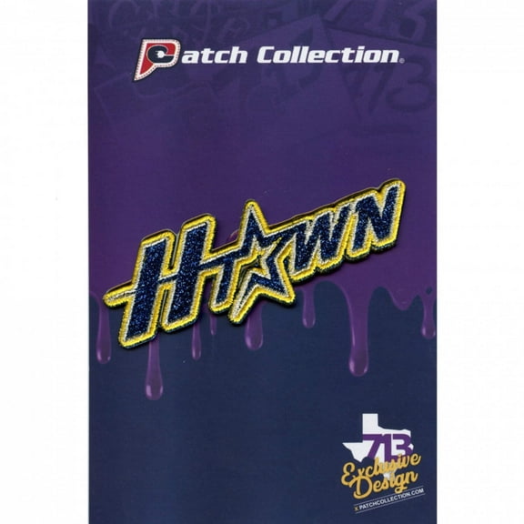 H-Town Houston Baseball Team Parody Iron On Glitter Sparkle Patch Bling