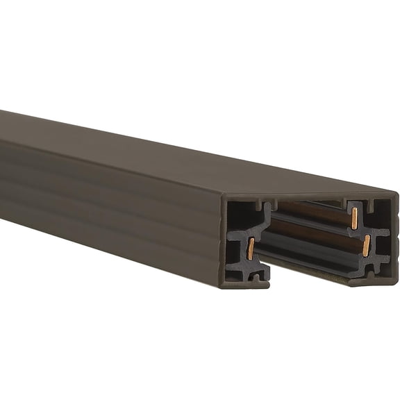 H Track 2FT Single Circuit Field Cuttable 120V Track for H Style 3-Wire Track Fixtures with 2 Endcaps in Dark Bronze