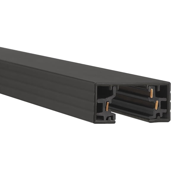 H Track 8FT Single Circuit Field Cuttable 120V for Style 3-Wire Fixtures with 2 Endcaps in Black