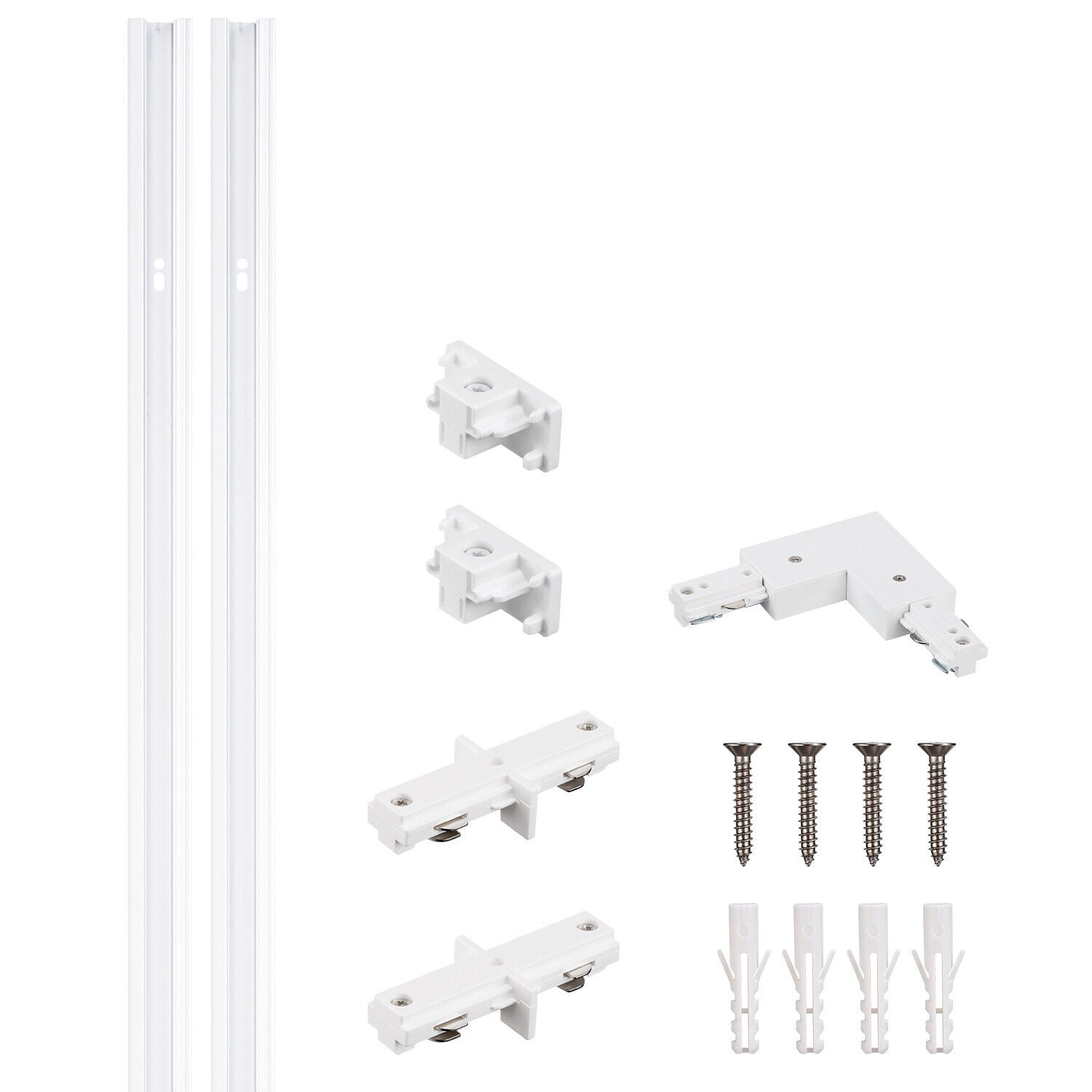 White LED H Track Lighting Kit with Rail and Heads